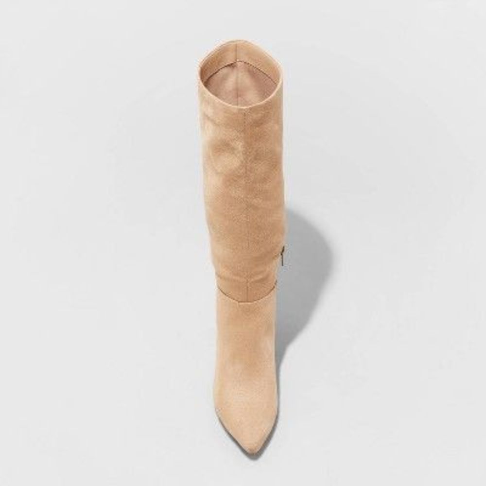a new day Tall Pointed-Toe Suede Boots in Beige - Picture 2 of 2